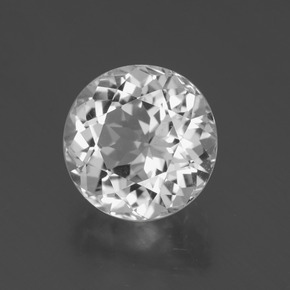 Topazio naturale bianco da 6,06 ct, taglio rotondo, VS