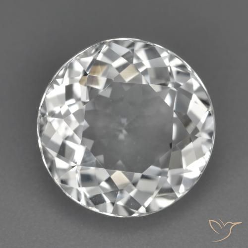Topazio Bianco trasparente naturale da 5.08 ct, Rotondo, VVS-VS