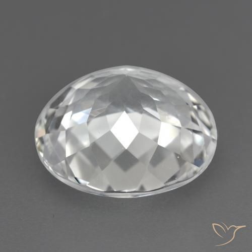 Topazio Bianco trasparente naturale da 5.08 ct, Rotondo, VVS-VS