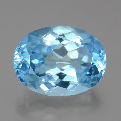 Topazio Celeste naturale da 22.01 ct, Taglio ovale, VVS
