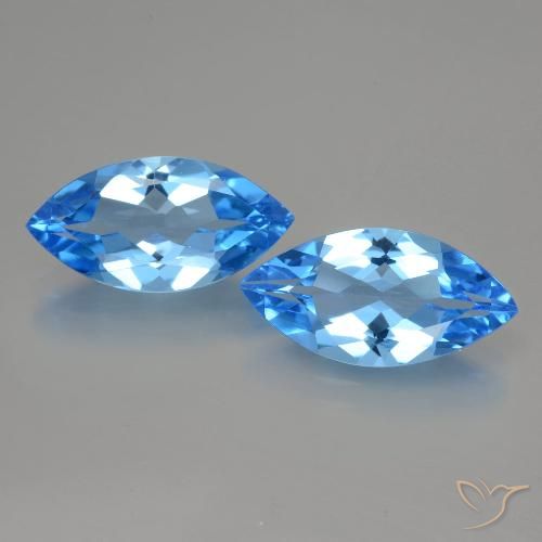 8.48ctw Naturale Blu svizzero Topazio, Taglio marquise, VVS-VS