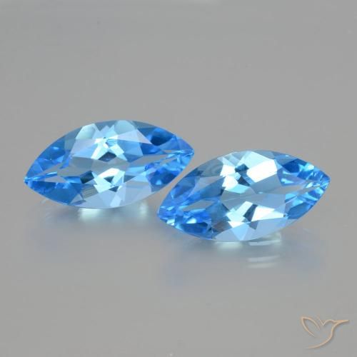 8.79ctw Naturale Blu svizzero Topazio, Taglio marquise, VVS