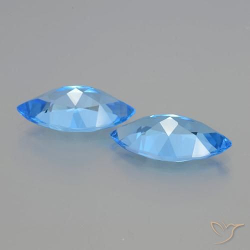Gemme di Topazio Blu svizzero naturale da 8.79 ct, Taglio marquise, VVS