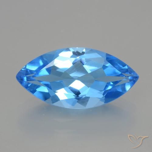 Topazio naturale blu da 4,30 ct, marchesa, VVS-VS