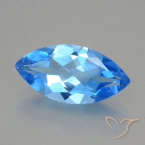 Topazio naturale blu da 4,30 ct, marchesa, VVS-VS