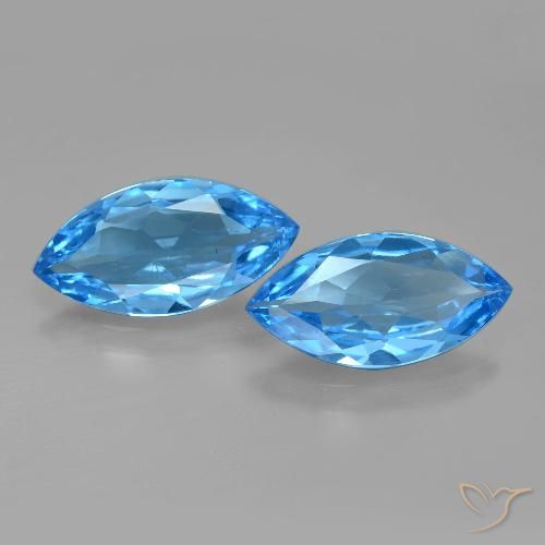 7.21ctw Naturale Blu svizzero Topazio, Taglio marquise, VS