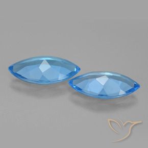 Gemme di Topazio Blu svizzero naturale da 7.21 ct, Taglio marquise, VS