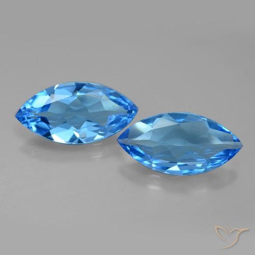 6.53ctw Naturale Blu svizzero Topazio, Taglio marquise, VVS-VS