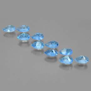 Topazio naturale blu da 5,30 ct, taglio a pera, VVS-VS