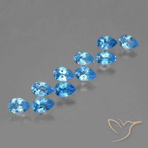 Topazio naturale blu da 4,63 ct, taglio a pera, VVS-VS