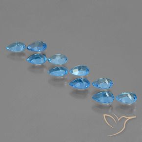 Topazio naturale blu da 4,63 ct, taglio a pera, VVS-VS