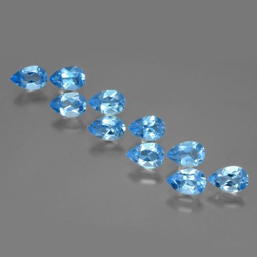 Topazio naturale blu da 4,97 ct, taglio a pera, VVS-VS