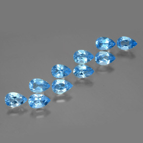 Topazio naturale blu da 4,97 ct, taglio a pera, VVS-VS