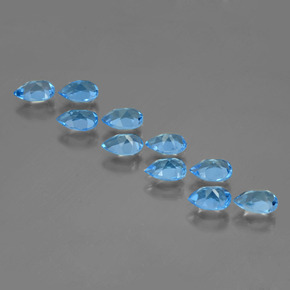 Topazio naturale blu da 4,97 ct, taglio a pera, VVS-VS