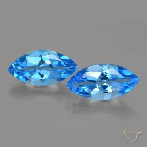 8.28ctw Naturale Blu svizzero Topazio, Taglio marquise, VS