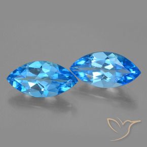Gemme di Topazio Blu svizzero naturale da 8.28 ct, Taglio marquise, VS