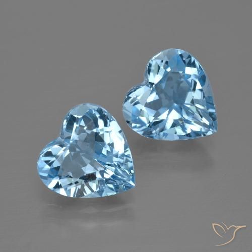 5.78ctw Naturale Celeste Topazio, Cuore, VVS-VS