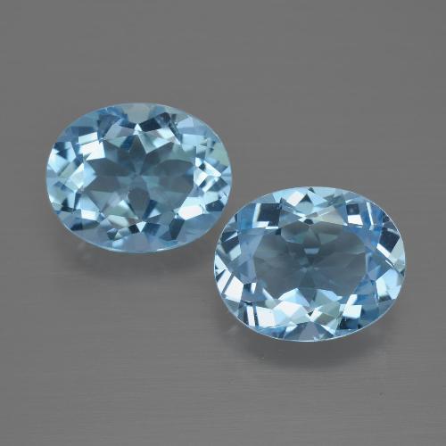Gemme di Topazio Blu svizzero naturale da 6.20 ct, Ovale, VVS-VS