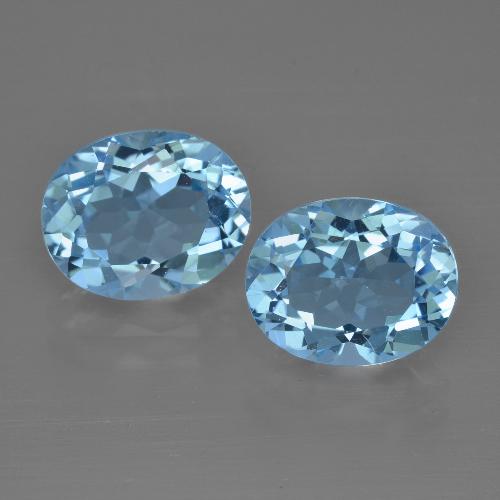 Topazio naturale blu da 6,95 ct, taglio ovale, VS