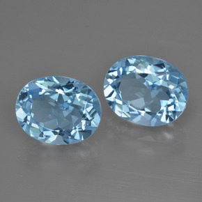 Topazio naturale blu da 6,95 ct, taglio ovale, VS
