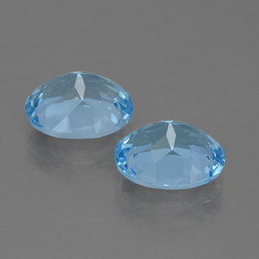 Topazio naturale blu da 6,95 ct, taglio ovale, VS