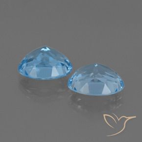 Gemme di Topazio Celeste naturale da 6.89 ct, Ovale, VVS-VS