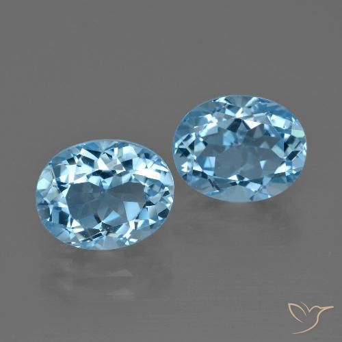 Topazio naturale blu da 7,05 ct, taglio ovale, VVS-VS