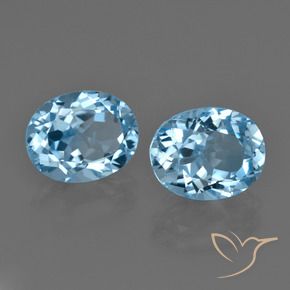 Topazio naturale blu da 7,05 ct, taglio ovale, VVS-VS