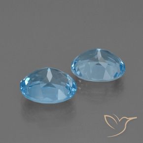 Topazio naturale blu da 7,05 ct, taglio ovale, VVS-VS
