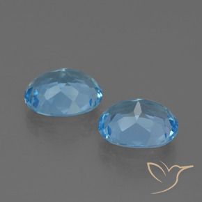 Gemme di Topazio Blu svizzero naturale da 6.57 ct, Ovale, VS