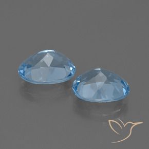 Gemme di Topazio Celeste naturale da 6.30 ct, Ovale, VVS