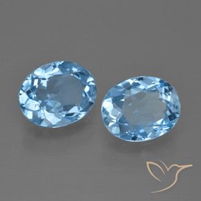 Gemme di Topazio Celeste naturale da 6.58 ct, Ovale, VVS-VS