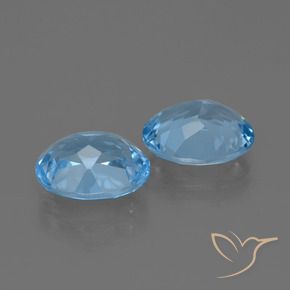 Gemme di Topazio Celeste naturale da 6.58 ct, Ovale, VVS-VS