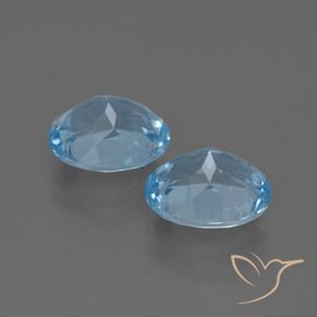 Gemme di Topazio Celeste naturale da 6.91 ct, Ovale, VVS-VS