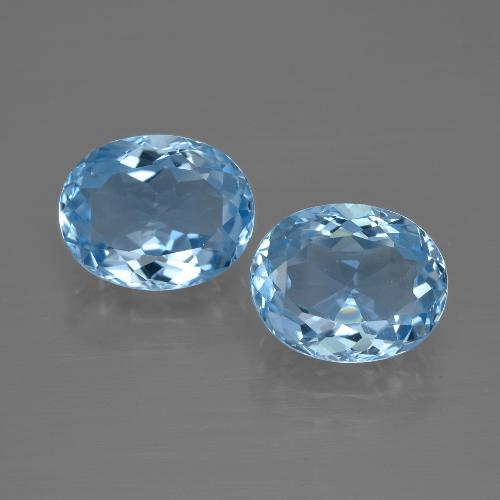 Topazio naturale blu da 7,00 ct, taglio ovale, VVS-VS