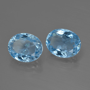 Topazio naturale blu da 7,00 ct, taglio ovale, VVS-VS