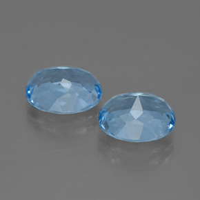 Topazio naturale blu da 7,00 ct, taglio ovale, VVS-VS