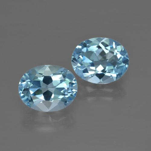 Gemme di Topazio Blu svizzero naturale da 6.13 ct, Taglio ovale, VVS