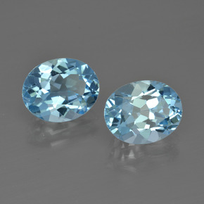 Gemme di Topazio Blu svizzero naturale da 6.13 ct, Taglio ovale, VVS
