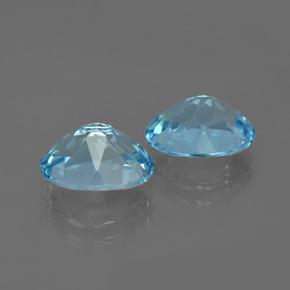 Gemme di Topazio Blu svizzero naturale da 6.13 ct, Taglio ovale, VVS