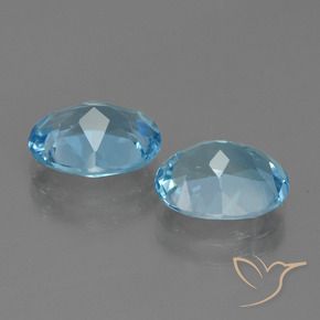 Gemme di Topazio Celeste naturale da 6.03 ct, Ovale, VVS