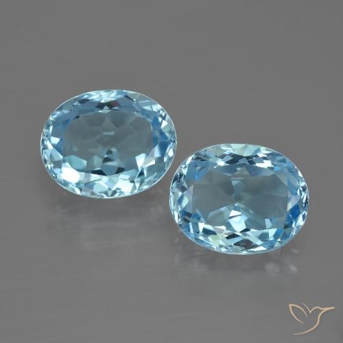 6.98ctw Naturale Celeste Topazio, Ovale, VVS