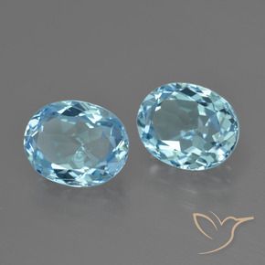 Gemme di Topazio Celeste naturale da 6.98 ct, Ovale, VVS