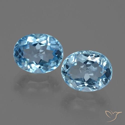 6.98ctw Naturale Celeste Topazio, Ovale, VVS-VS