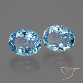 Gemme di Topazio Celeste naturale da 6.98 ct, Ovale, VVS-VS