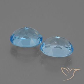 Gemme di Topazio Celeste naturale da 6.98 ct, Ovale, VVS-VS