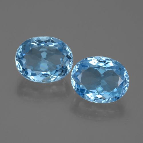 Topazio naturale blu da 7,36 ct, taglio ovale, VVS