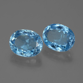 Topazio naturale blu da 7,36 ct, taglio ovale, VVS