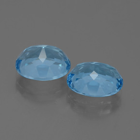 Topazio naturale blu da 7,36 ct, taglio ovale, VVS