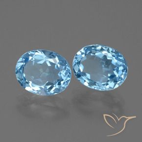 Gemme di Topazio Celeste naturale da 6.31 ct, Ovale, VVS-VS